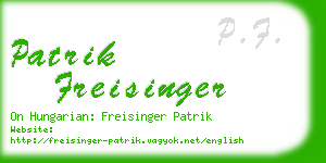 patrik freisinger business card